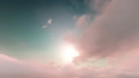 Fantasy Epic Dusk Sunset  Romantic Pink Teal Clouds Time Lapse - Seamless Loop Video stock 159656768