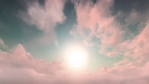 Fantasy Epic Dusk Sunset  Romantic Pink Teal Clouds Time Lapse - Seamless Loop Video stock 159657102