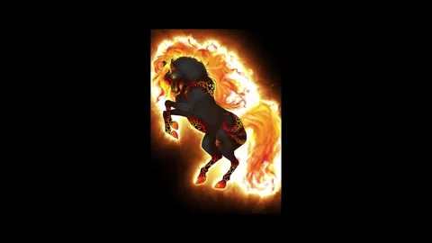 Fantasy evil entity bursts through flames Video stock 342713000
