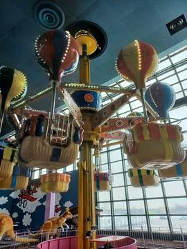 Fantasy Fair features a balloon ride amusement Stock Photos