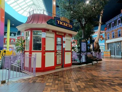 Fantasy Fair Has a Ticket Booth in West Edmonton Stock Photos