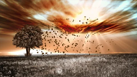 The fantasy of falling leaves in autumn Stock Footage 164063121