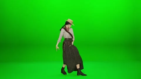 Fantasy Female Gunslinger Dance Render 스톡 동영상 322094543