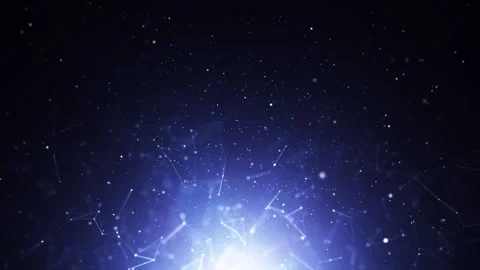 Fantasy flickering dots with lines digital ai loop animation Stock Footage 337425905