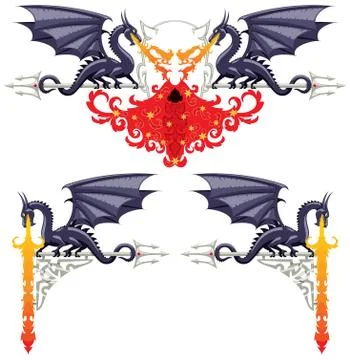 Fantasy Floral Borders Stock Illustration