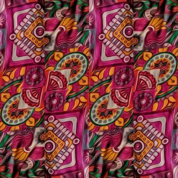 Fantasy floral pattern design for wrapping paper, fabric, wall mat printing Illustrazione stock