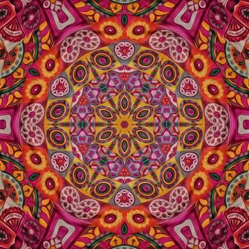 Fantasy floral pattern design for wrapping paper, fabric, wall mat printing Stock-Illustration