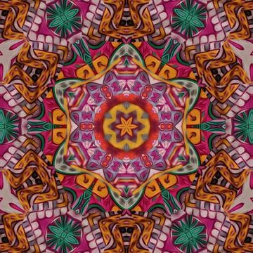 Fantasy floral pattern design for wrapping paper, fabric, wall mat printing Illustrazione stock