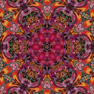 Fantasy floral pattern design for wrapping paper, fabric, wall mat printing イラスト素材