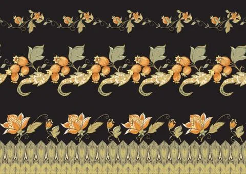 Fantasy floral seamless pattern Stock Illustration