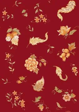 Fantasy floral seamless pattern Stock Illustration
