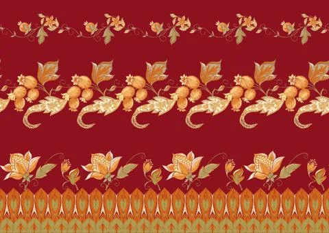 Fantasy floral seamless pattern Stock Illustration