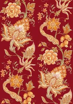 Fantasy floral seamless pattern Stock Illustration