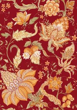 Fantasy floral seamless pattern Stock Illustration