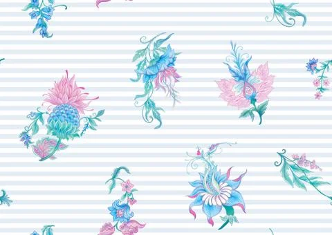 Fantasy flowers Stock Illustration