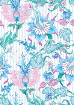 Fantasy flowers Stock Illustration