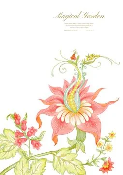 Fantasy flowers Stock Illustration