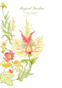 Fantasy flowers Stock Illustration