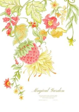 Fantasy flowers Illustrazione stock
