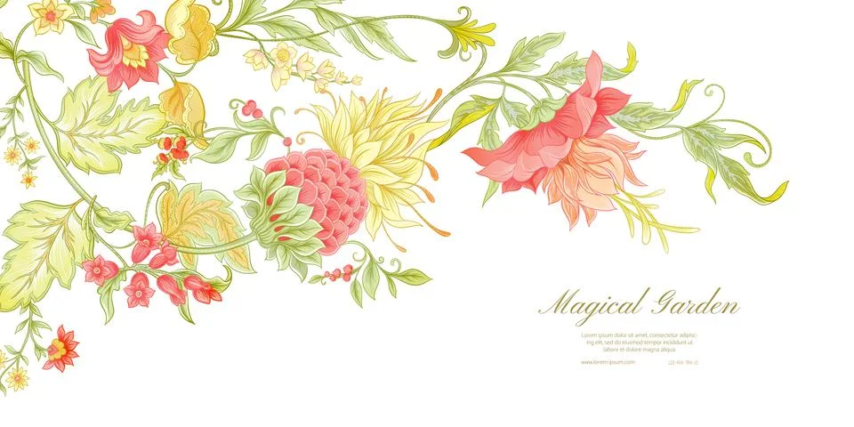 Fantasy flowers Stock Illustration