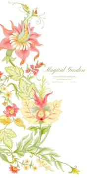 Fantasy flowers Stock Illustration