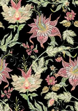 Fantasy flowers Stock Illustration