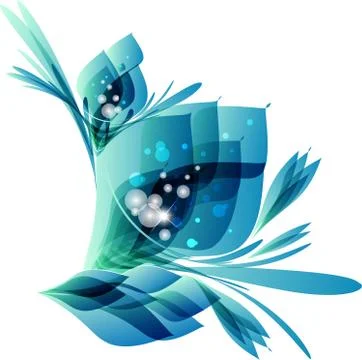 Fantasy  flowers on a white background Stock Illustration