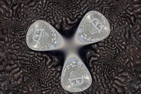 Fantasy fluidity,volatility of cryptocurrencies Stock Photos