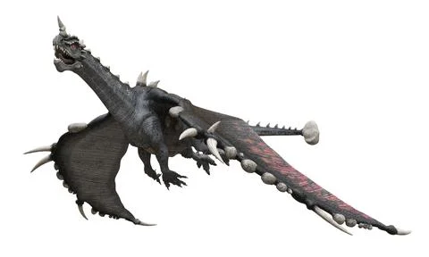 Fantasy flying dragon isolated on white 3d illustration Stock Illustration