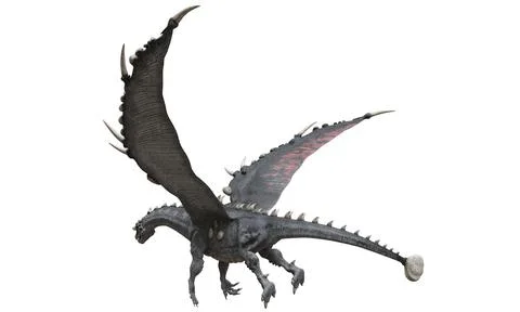 Fantasy flying dragon isolated on white 3d illustration Stock Illustration