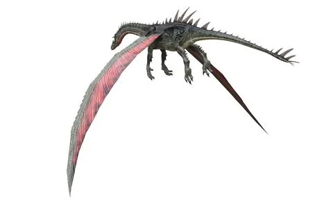 Fantasy flying dragon isolated on white 3d illustration Stock Illustration
