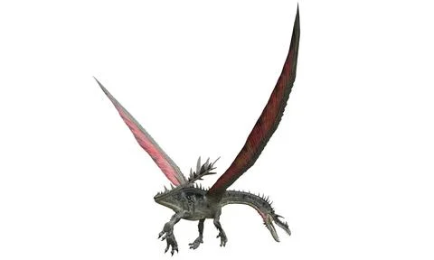 Fantasy flying dragon isolated on white 3d illustration Stock Illustration