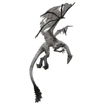 Fantasy flying dragon isolated on white 3d illustration Stock-Illustration