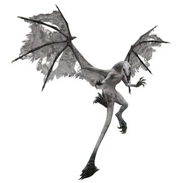 Fantasy flying dragon isolated on white 3d illustration Stock Illustration