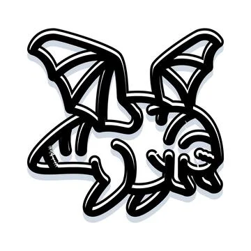 Fantasy flying insect with bat like wings Stock Illustration