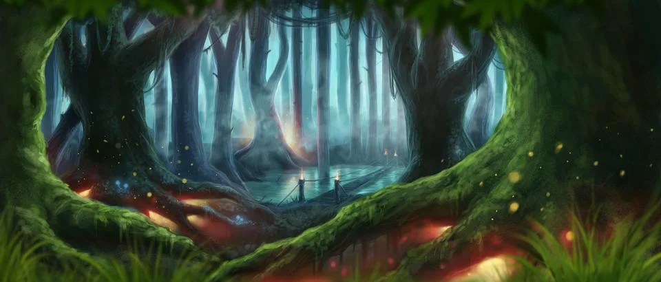 Fantasy Forest Illustration 스톡 일러스트