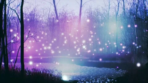 Fantasy Forest Lake VJ LOOP Stock-Footage 316589672