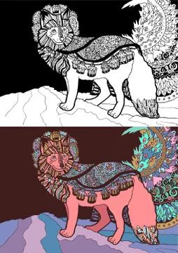 Fantasy fox prince in 2 varients Illustrazione stock