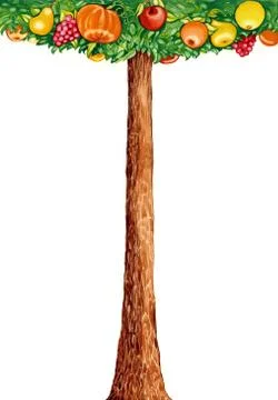 Fantasy fruit tree Stock Illustration