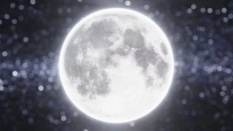 Fantasy Full Moon Illustration Stock Footage 224914542