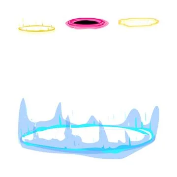 Fantasy game effect elements portals and magic circles イラスト素材