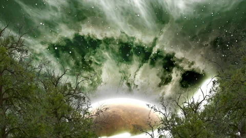 Fantasy Glowing Hands waving clear the sky Video stock 201152333