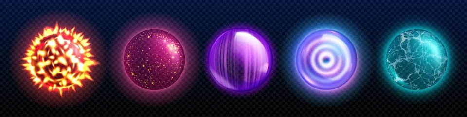 Fantasy glowing orb with magic power. Illustrazione stock