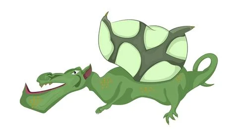 Fantasy green dragon Stock Illustration