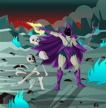 Fantasy hades necromancer Stock Illustration