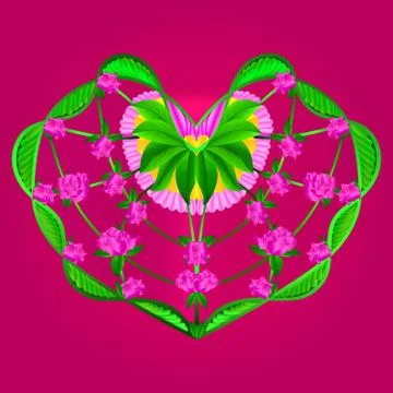Fantasy hearts Illustrazione stock