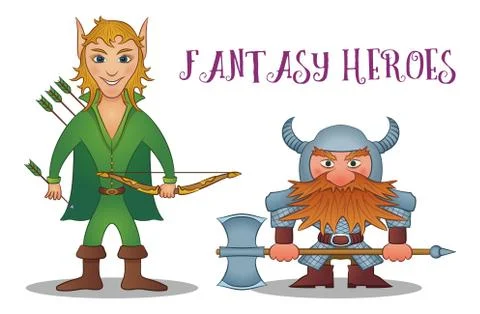 Fantasy Heroes Stock Illustration