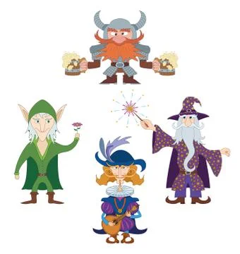 Fantasy heroes, set Stock Illustration