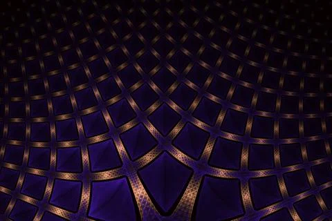 Fantasy hexagonal fractal design. Digital art. 3D rendering Stock Illustration
