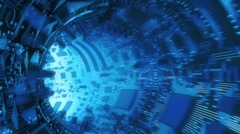 Fantasy high technology tunnel Stock Footage
